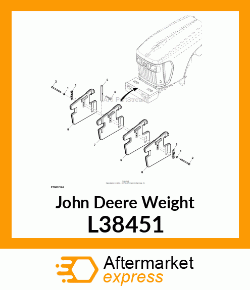 WEIGHT, FRONT WEIGHT STOP 51.78KG L38451