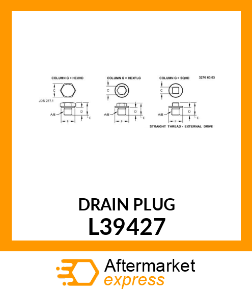 DRAIN PLUG L39427