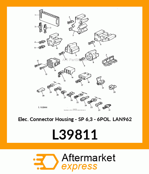 Elec. Connector Housing - SP 6,3 - 6POL. LAN962 L39811