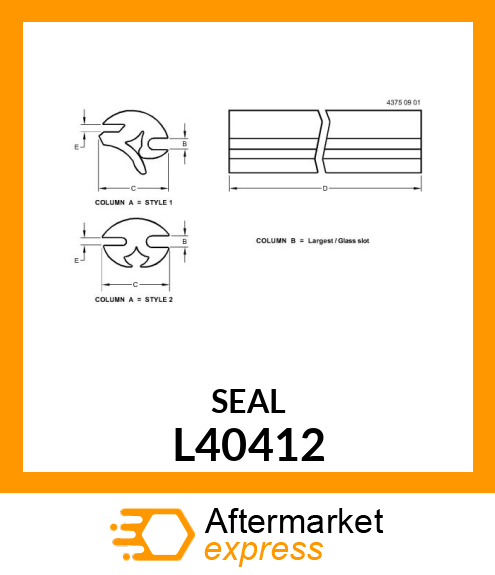 MOLDING, UPPER FRONT, RH, WINDOW L40412