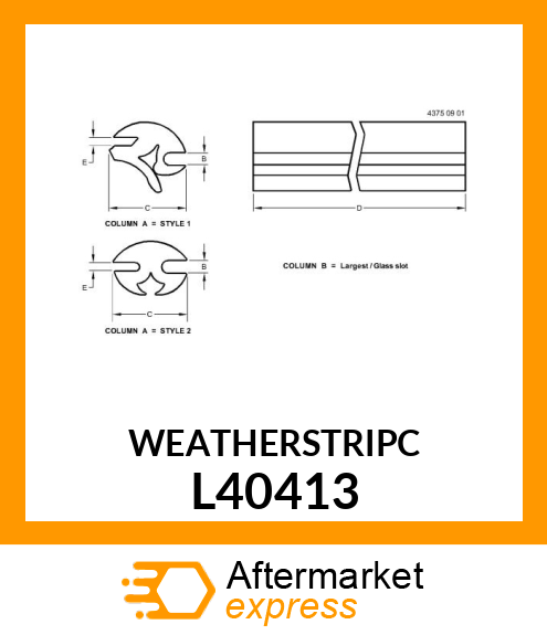 MOLDING, CAB DOOR LOWER WINDOW L40413