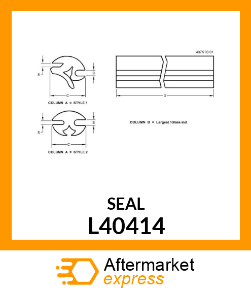 MOLDING, CAB DOOR, UPPER WINDOW L40414