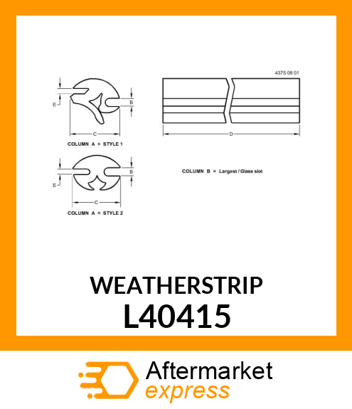 MOLDING, LOWER FRONT, RH WINDOW L40415