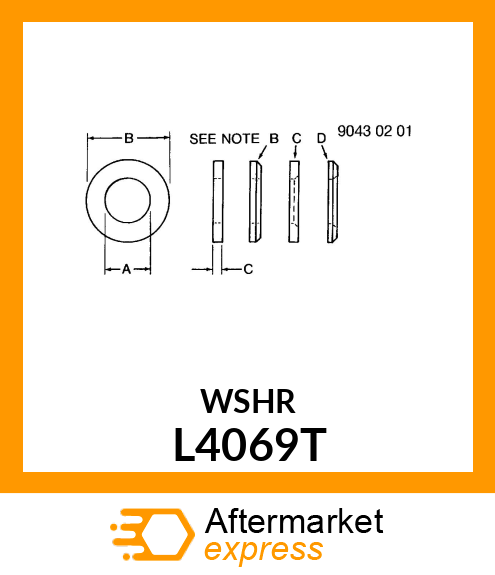 WASHER, METALLIC, ROUND HOLE L4069T