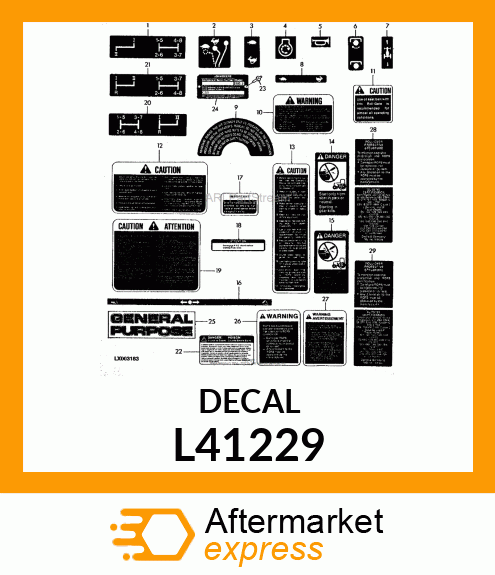 LABEL BATTERY (ENGLISH TEXT) L41229