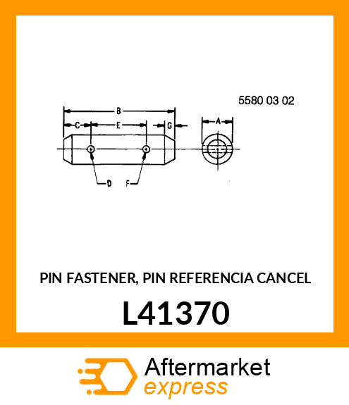 PIN FASTENER, PIN REFERENCIA CANCEL L41370