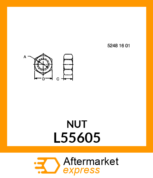 NUT HEX, M24X1.5 L55605