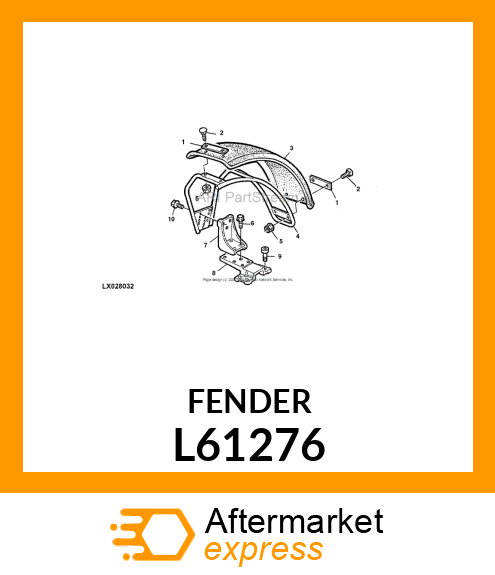FENDER ROOF W 320 / L 1070 / R 650 L61276