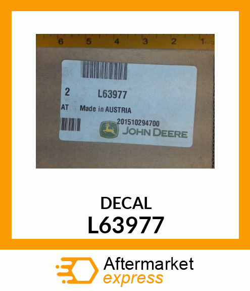 LABEL,HOOD,"JOHN DEERE" L63977