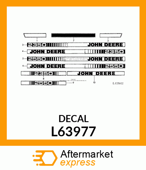 LABEL,HOOD,"JOHN DEERE" L63977