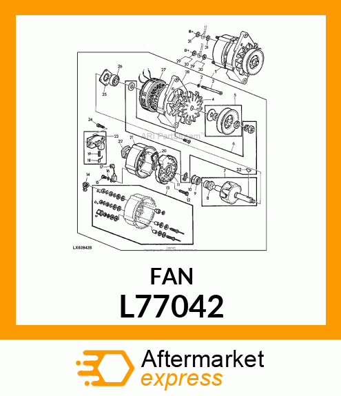 FAN,ALTERNATOR L77042