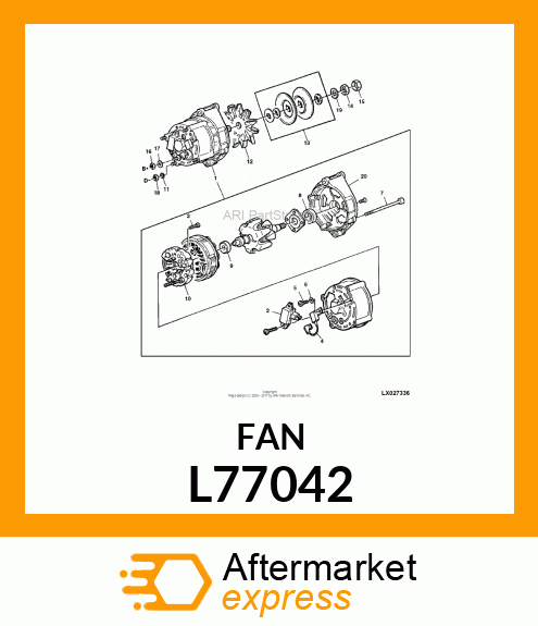 FAN,ALTERNATOR L77042