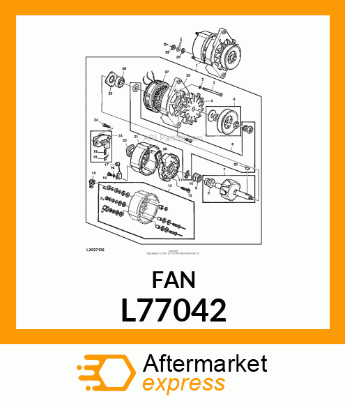 FAN,ALTERNATOR L77042