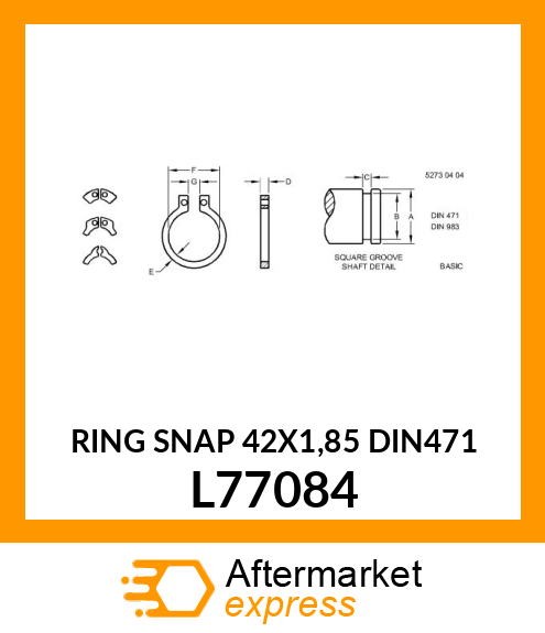 RING SNAP 42X1,85 DIN471 L77084