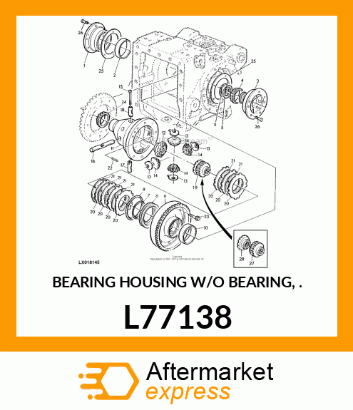 BEARING HOUSING W/O BEARING, . L77138