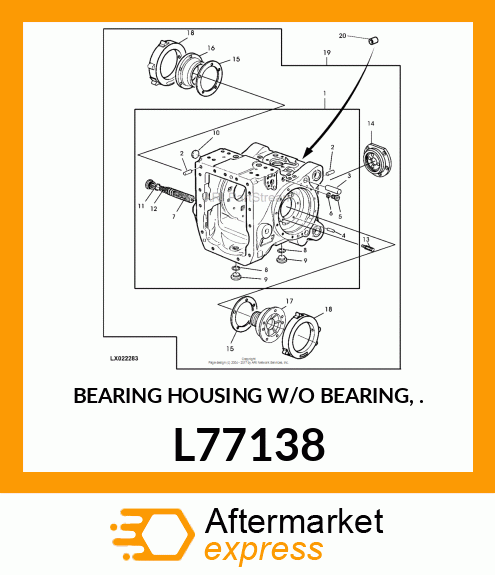 BEARING HOUSING W/O BEARING, . L77138