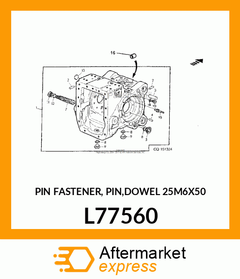 PIN FASTENER, PIN,DOWEL 25M6X50 L77560