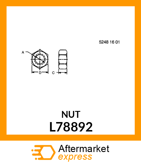 NUT,SPECIAL HEX L78892