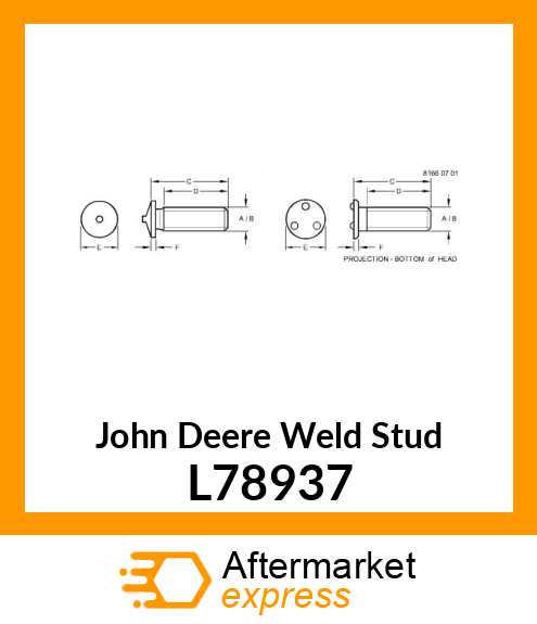 STUD WELD W/FLANGE M8X20,5 L78937