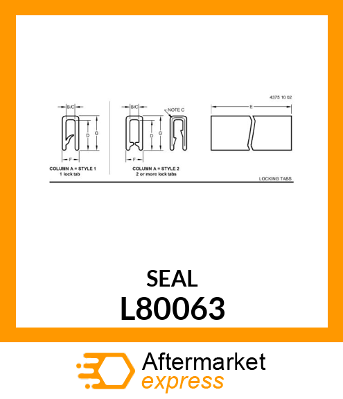 ISOLATOR,SEALING TRIM L80063