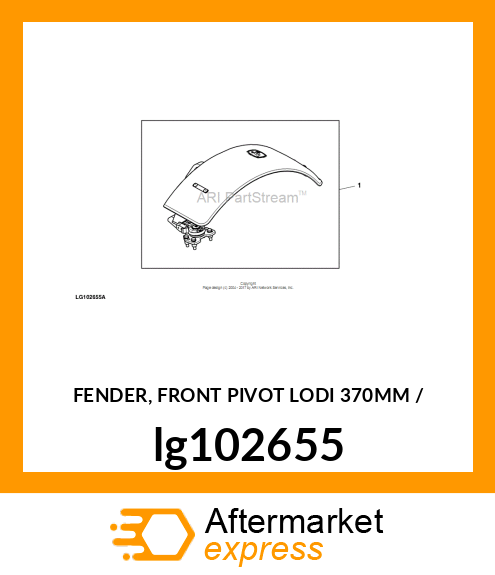 FENDER, FRONT PIVOT (LODI) 370MM / lg102655