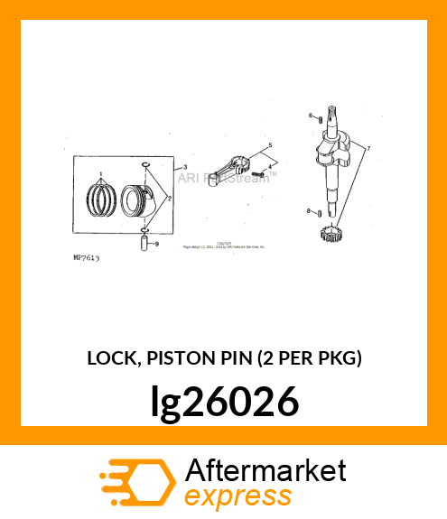 LOCK, PISTON PIN (2 PER PKG) lg26026