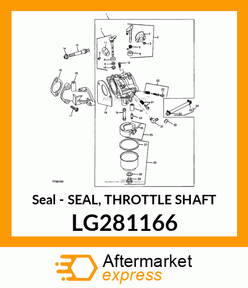 Seal - SEAL, THROTTLE SHAFT LG281166