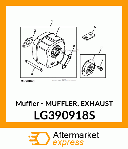 Muffler - MUFFLER, EXHAUST LG390918S