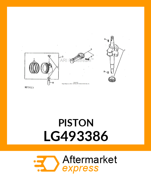 Piston - PISTON, PISTON ASS'Y (.020) LG493386