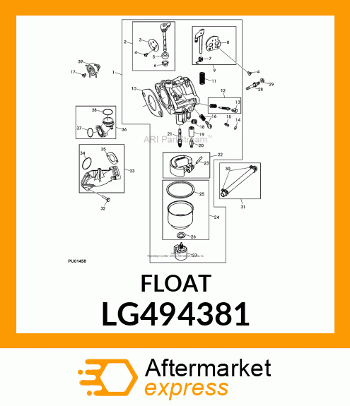 FLOAT, CARBURETOR LG494381