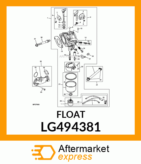 FLOAT, CARBURETOR LG494381