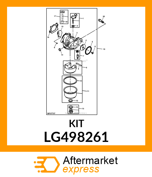 KIT, CARBURETOR OVERHAUL LG498261