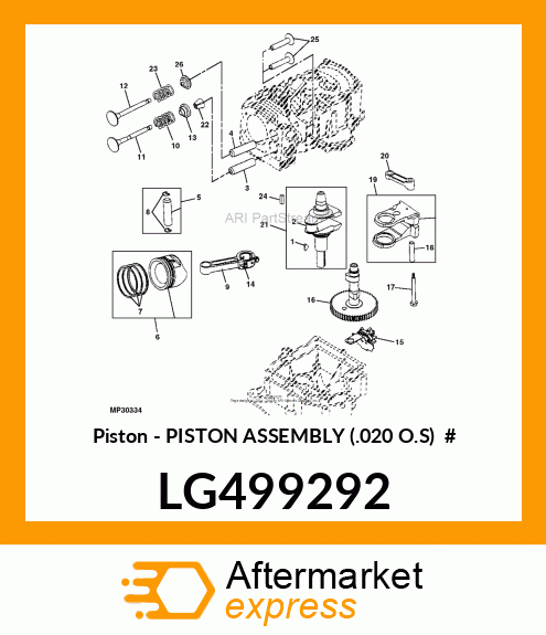 Piston Asm .020 O.S # LG499292