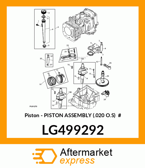 Piston Asm .020 O.S # LG499292