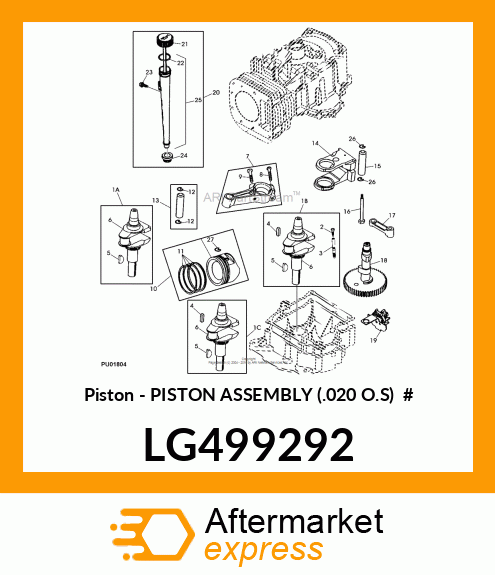 Piston Asm .020 O.S # LG499292