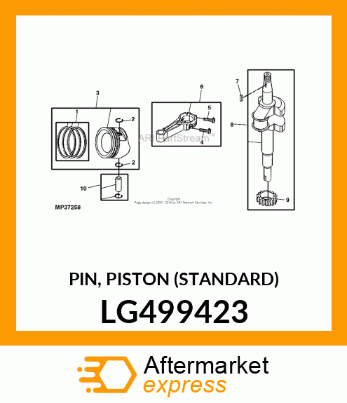 PIN, PISTON (STANDARD) LG499423