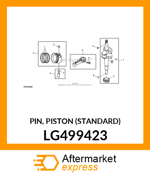 PIN, PISTON (STANDARD) LG499423