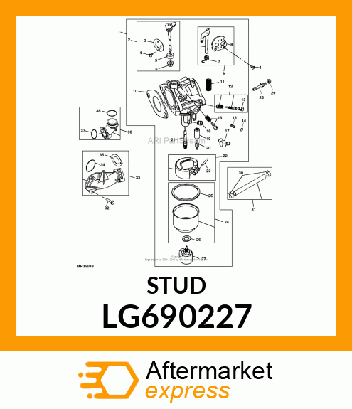 STUD, CARBURETOR MOUNTING LG690227