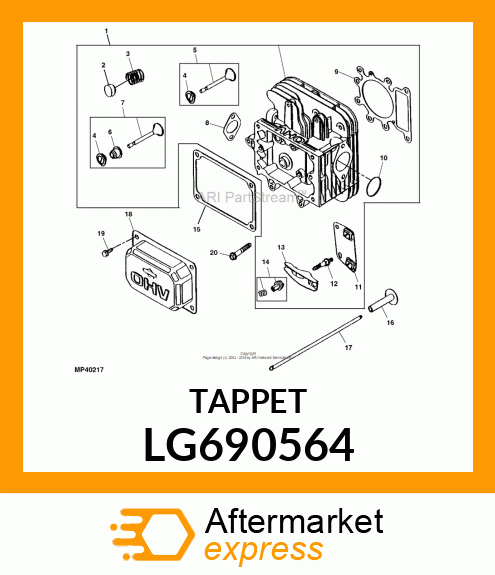 TAPPET, VALVE LG690564