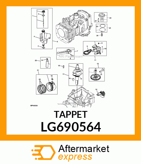 TAPPET, VALVE LG690564