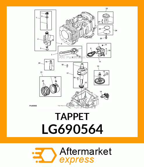 TAPPET, VALVE LG690564