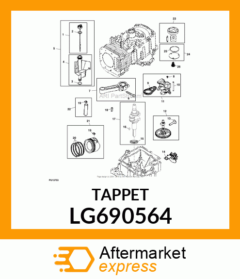 TAPPET, VALVE LG690564