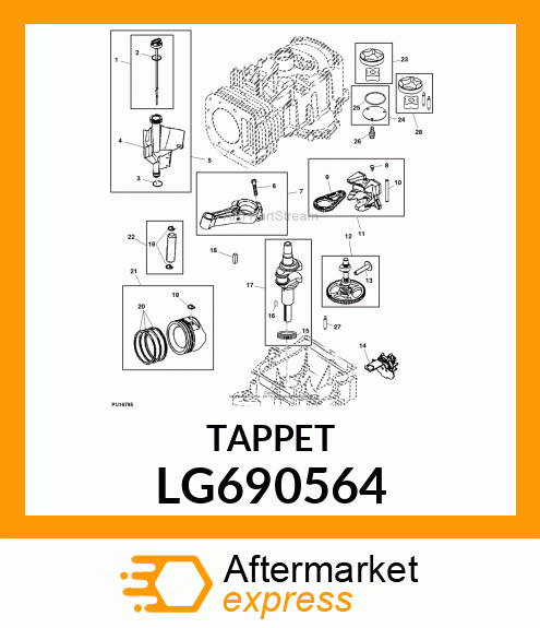 TAPPET, VALVE LG690564