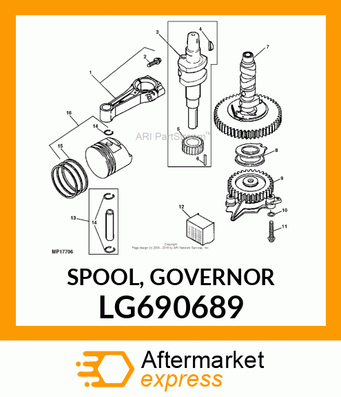 SPOOL, GOVERNOR LG690689