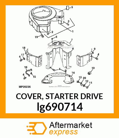 COVER, STARTER DRIVE lg690714