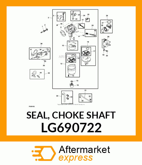 SEAL, CHOKE SHAFT LG690722