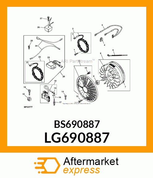 NUT, FLYWHEEL LG690887