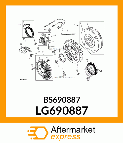 NUT, FLYWHEEL LG690887