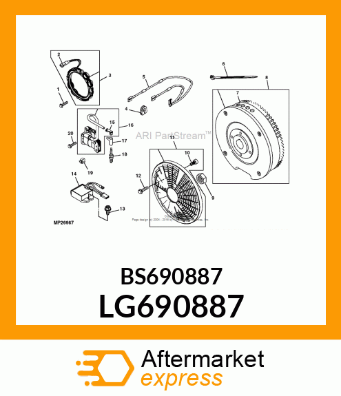 NUT, FLYWHEEL LG690887