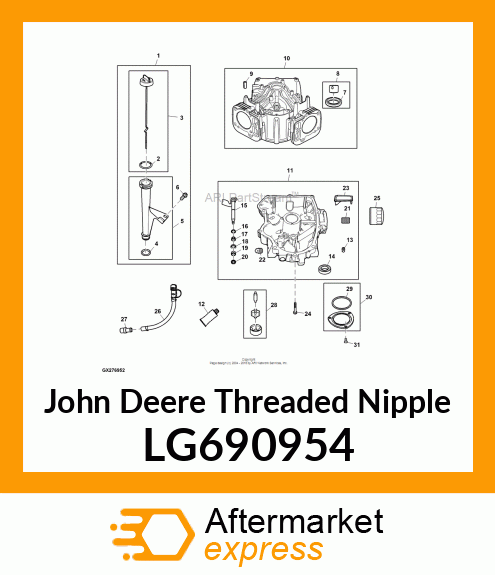 THREADED NIPPLE, NIPPLE, OIL FILTER LG690954